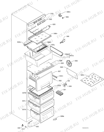 Взрыв-схема холодильника Aeg Electrolux S71368KG8 - Схема узла Housing 001